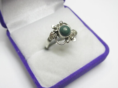 #ad Lovely Vintage Russian Ring Soviet Sterling Silver 875 Turquoise Size 8 USSR $89.99