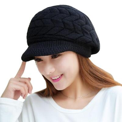 #ad Fashion Women Hat Winter Skullies Beanies Knitted Hats Rabbit Fur Cap BK $16.53