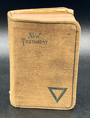 #ad 1917 ANTIQUE ARMY YMCA POCKET BIBLE NEW TESTAMENT WW1 SMALL POCKET SIZE $52.47