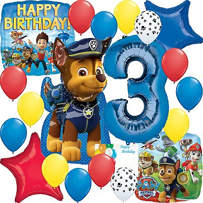 #ad Paw Patrol Party Supplies Chase Balloon Decoration Bouquet 3rd Birthday $22.99