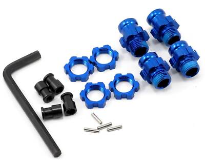 #ad Traxxas Blue Aluminum 17mm Wheel Hex Kit 5853X $35.95
