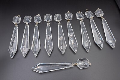 #ad Waterford Crystal Avoca Chandelier Button amp; Prism 5 1 4quot; Lot of 10 AS IS #8 $150.00