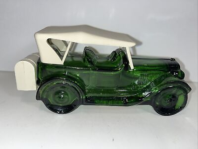 #ad After Shave Green Glass Car Bottle Deep Woods Avon 6.75 Inches Empty Vintage $9.95