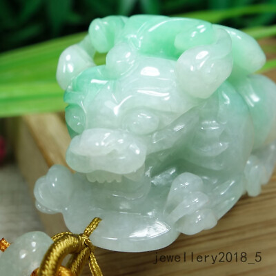 #ad Certified Green Burma 100% Natural A jadeite jade Pendant PiXiu 貔貅 $260.00