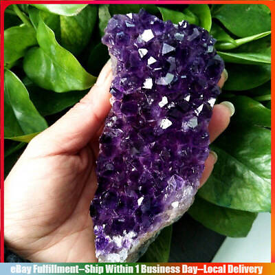 #ad Natural Brazilian Amethyst Stone Cluster Quartz Crystal Druzy Geode Ore Reiki US $11.39