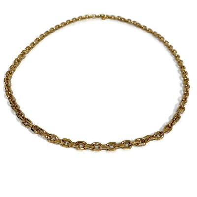 #ad Stunning Kenneth Jay Lane Gold Toned Vintage Chain Link Necklace KJL $19.99