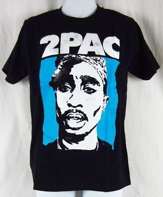 #ad Mens New Tupac Shakur 2PAC Rapper Black Blue T Shirt Size S M L XL 2XL $11.99