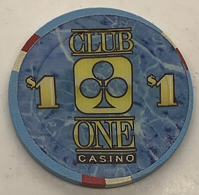 #ad Club One Casino $1 Chip Fresno CA California Card Room Sun Mold $8.91