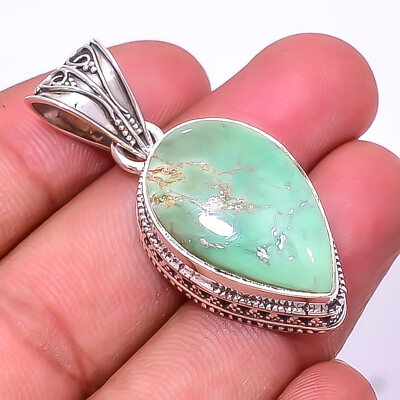 #ad Variscite Green Turquoise Fine Art 925 Sterling Silver Pendant 1.76quot; P65 $19.99