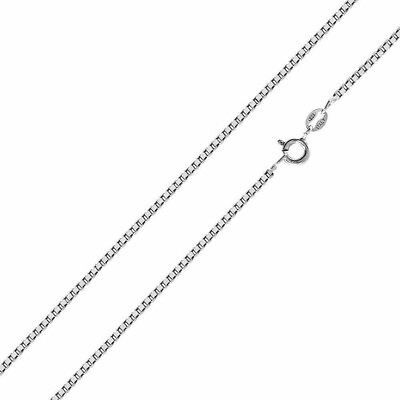 #ad Rhodium Box 012 Chain Sterling Silver 925 Necklaces Gauge 0.7 mm Length 20 inch $12.70