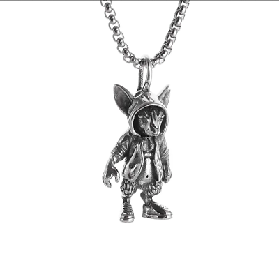 #ad Anubis Mythology Jewelry Vintage Silver Sexy God Standing Pendant Necklace $13.48