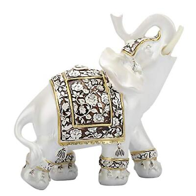 #ad Elephant Decor Resin White Elephant Statue Brings Good Luck Pure Elephant Mod... $39.12