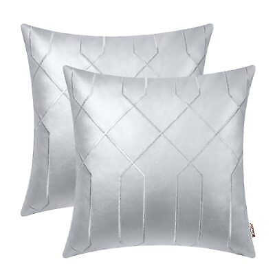 #ad Leather Pillow Covers 20 X 20 Inches Silver Faux Leather Pillow Covers Pack o... $28.20