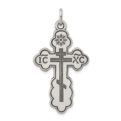 #ad Silver Antiqued Eastern Orthodox Cross Pendant QC5233 $65.08