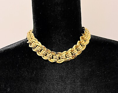 #ad Gold Tone Double Link 17” Choker Necklace $18.00