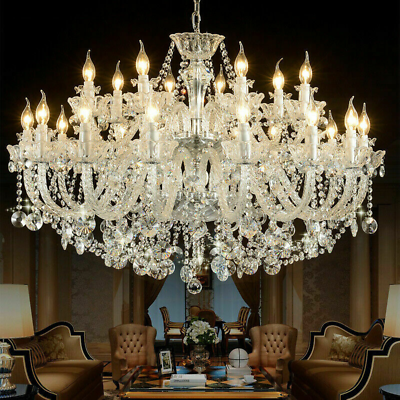 #ad Luxury Crystal Chandelier Pendant Lamp living room Ceiling Lighting LED Fixture $247.48