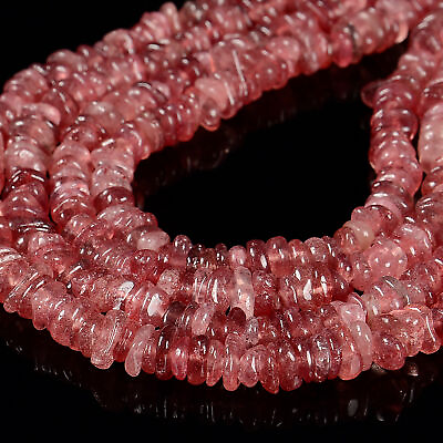 #ad Natural Strawberry Quartz Irregular Pebble Nugget Beads Size 8 10mm 15.5#x27;#x27;Strand $9.99