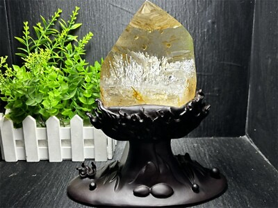 #ad 2066g Natural Fire Quartz Quartz Crystal Rutile Reiki Mineral Specimen GemStand $1705.59
