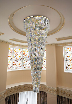 #ad Chandelier Classic Spiral Gold Crystal 20 Lights Luxury Lgt 030 Design Swarovski $8031.61