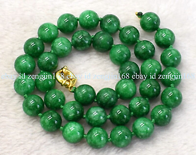 #ad Natural 6 8 10 12mm Green Jade Jadeite Round Gemstone Beads Necklace 18 50quot; AAA $9.99