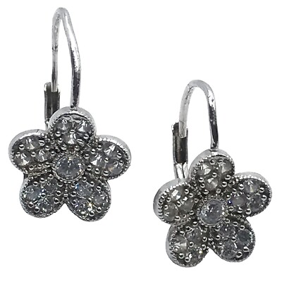 #ad sterling silver flower earrings $38.00