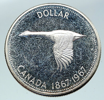 #ad 1967 CANADA Confederation Founding OLD Goose VINTAGE Silver Dollar Coin i86476 $178.65
