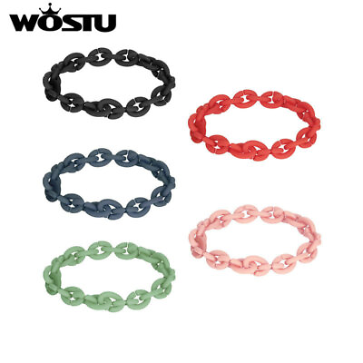 #ad WOSTU Uniquely Simple Colorful Silicone Acrylic Diy Bracelet For Women Gifts $5.94