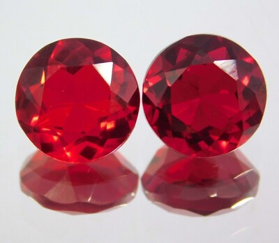 #ad 20 Ct Natural Mozambique Red Ruby Pair Round Cut Loose Gemstone Certified 2 Pcs $26.24