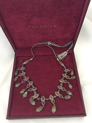 #ad Intricately made necklace and earring set with Sapphire Ruby amp; Diamonds in 14K $1500.00