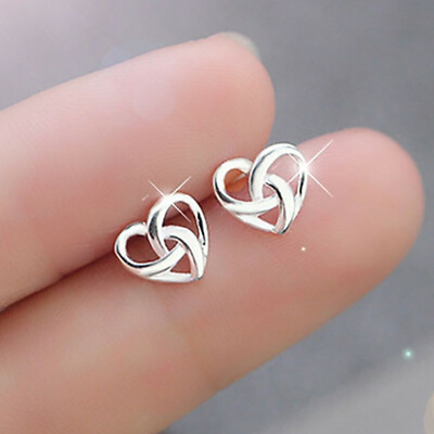 #ad Simple 925 Silver Filled Stud Earring Jewelry Girls Party Earring C $2.29