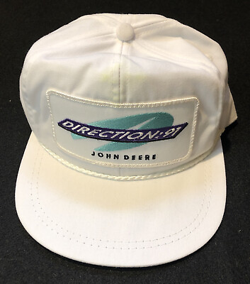 #ad Vintage “Direction:91 John Deerequot; Baseball Hat Cap Chorded White 90s USA $5.94