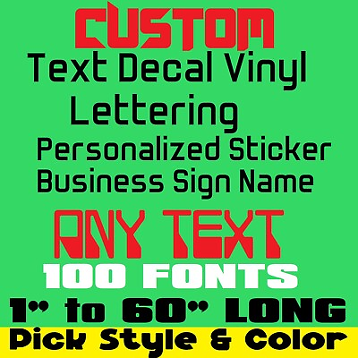 #ad CUSTOM TEXT NAME Personalized Vinyl Lettering Decal Sticker Car Door Window $18.99