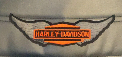 #ad HARLEY DAVIDSON LARGE DIAMOND WING DARK GREY BACK PATCH SEW ON 12X4 INCH $14.99