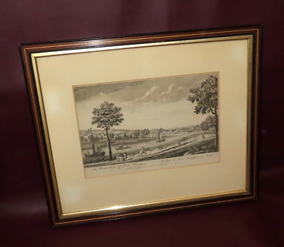 #ad Antique Framed Rob Sayer English Engraving Print quot;The North View of Row Hamptonquot; $105.00