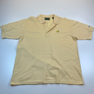 #ad Vintage Masters Collection Polo Shirt Mens Large Yellow Cotton Short Sleeve Golf $19.99