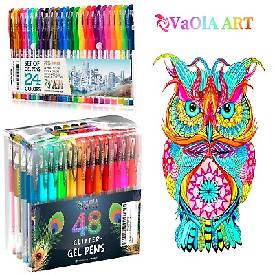 #ad Gel Pens 2 Sets with 72 Colors 48 Gel Pens Set and 24 Gel Pens Set $19.99