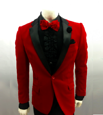 #ad Men Red Smoking Jackets Designer Elegant Luxury Party Wear Blazer Coats $143.09