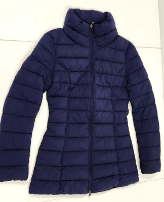 #ad Guess Los Angeles Women#x27;s Blue Quilted Coat Full Zip Stretch Size X Small $23.90
