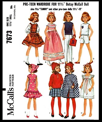 #ad McCall#x27;s 7673 BARBIE Pattern Fashion Doll Wardrobe Dress Shoe Pant $5.49