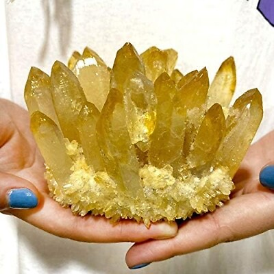 #ad 310g Natural Raw Citrine Point Phantom Geode Cluster Mineral Specimen Ornaments $49.20