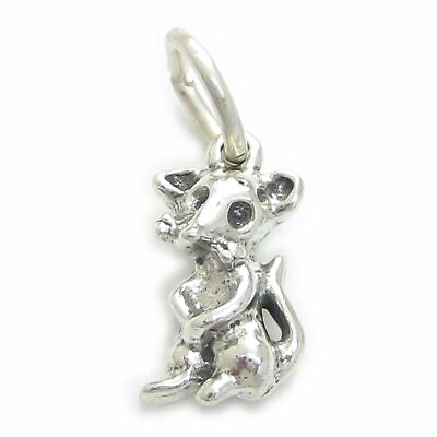 #ad Mouse 2D sterling silver charm .925 x 1 Mice Rat Rats charms. $22.99