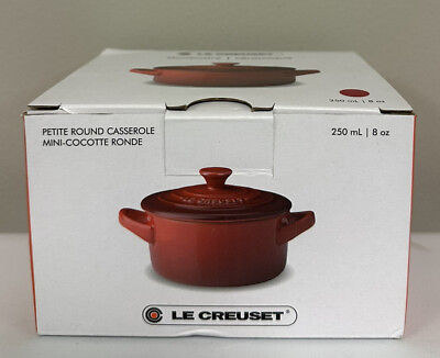 #ad Le Creuset Petite Round Casserole Cerise Cocotte 2 Handle 8 Oz 0.25L $30.99