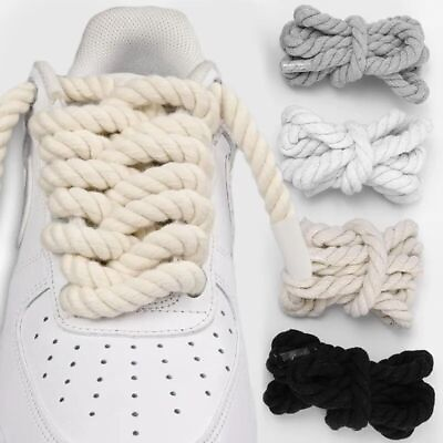 #ad 2PCS High Quality Thick Rope Laces Weaving Twisted Rope Women Men Sneakers $8.28