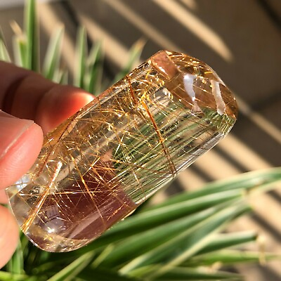 #ad Natural Golden Rutilated Quartz Garden Crystal Pendant 17*29*50mm C084 $89.99