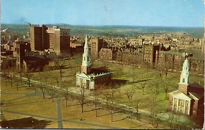 #ad VINTAGE POSTCARD NEW HAVEN GREEN W TRINITY CENTER amp; UNITED CHURCHES CONNECTICUT $6.99