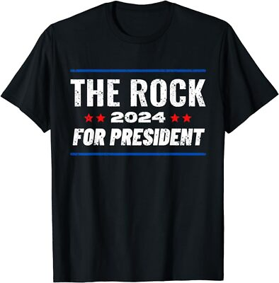 #ad The Rock For President 2024 T Shirt Unisex Tee S 5XL $18.99