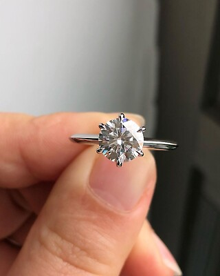#ad 1CT Round Cut Solitaire Engagement Ring 925 Sterling Silver Ring $79.00