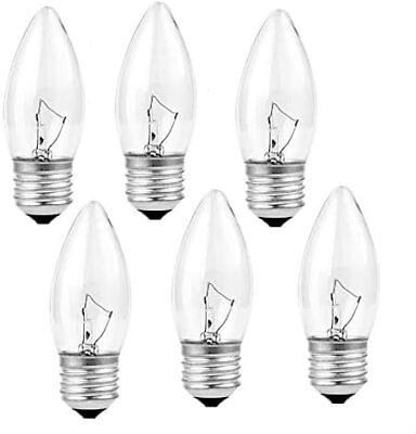 #ad #ad 40W Incandescent Torpedo Tip Chandelier with Crystal Clear Incandescent Light Bu $12.75