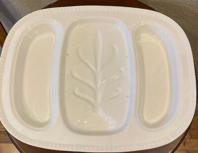 #ad Vintage California Pottery Divided Meat Platter $25.99