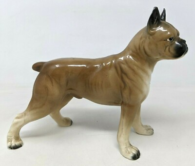 #ad VTG Ucagco Ceramics Male Boxer Dog Pet Animal Porcelain Figurine Japan KS21 $19.55